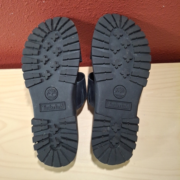 Timberland Clairemont Way Leather Slide Sandal - Chunky Lug look - Black - 7.5 - Picture 8 of 10